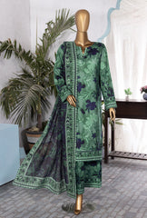 3-PC Unstitched Linen Printed Wintry by HZ Textiles | LWP-1302