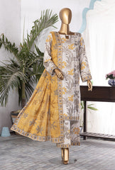 3-PC Unstitched Linen Printed Wintry by HZ Textiles | LWP-1305