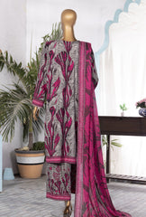 3-PC Unstitched Linen Printed Wintry by HZ Textiles | LWP-1306
