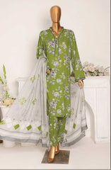 LWP-1123 | 3Pc Unstitched Suit Winter Digital Printed Linen Wintry By Hz Textiles