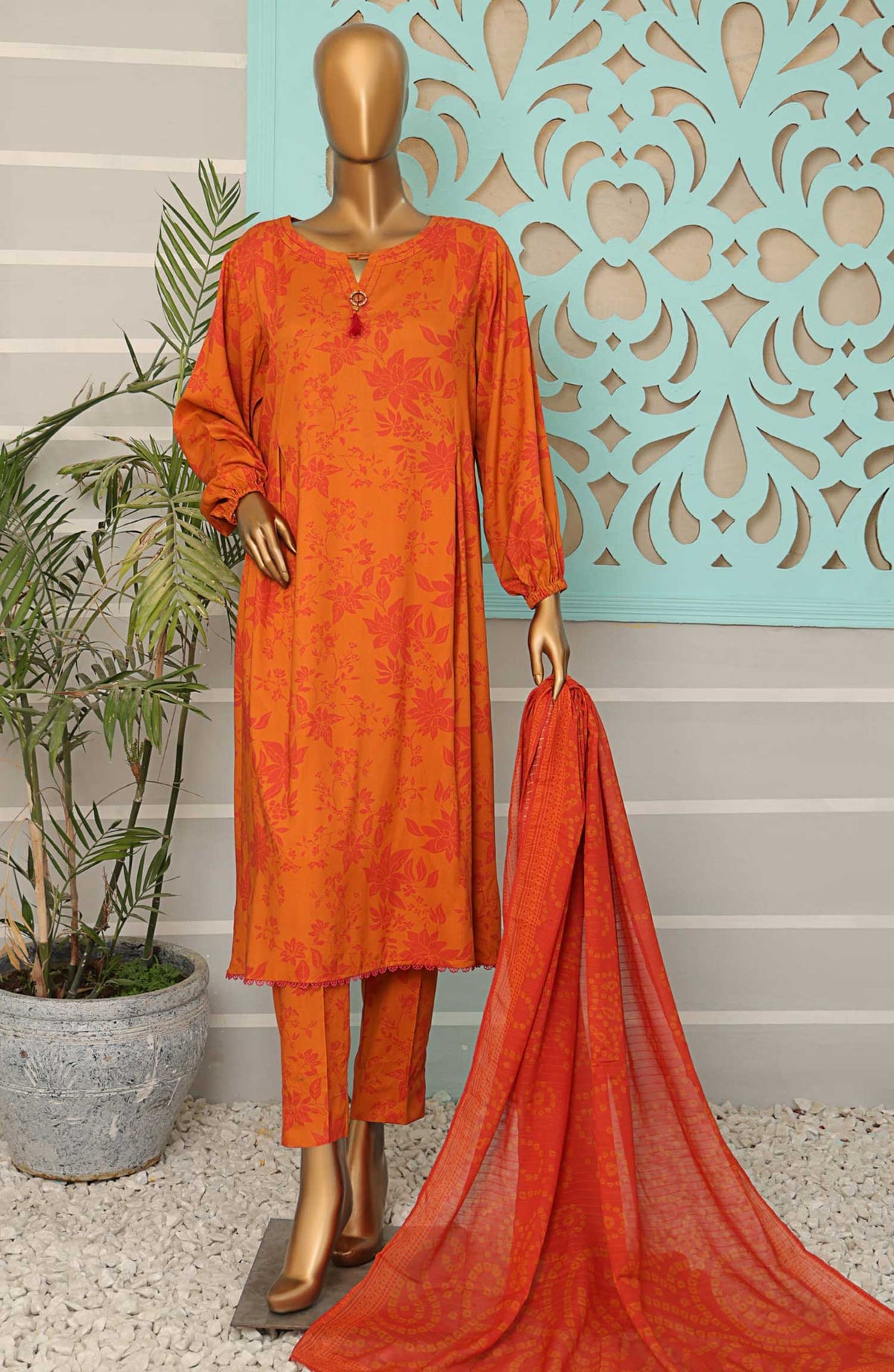 LWP-1132 | 3Pc Unstitched Suit Winter Digital Printed Linen Wintry By Hz Textiles