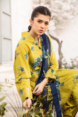 Unstitched 3-PC Printed Lawn Suit M basic By Maria B | MB-CUS25-702B