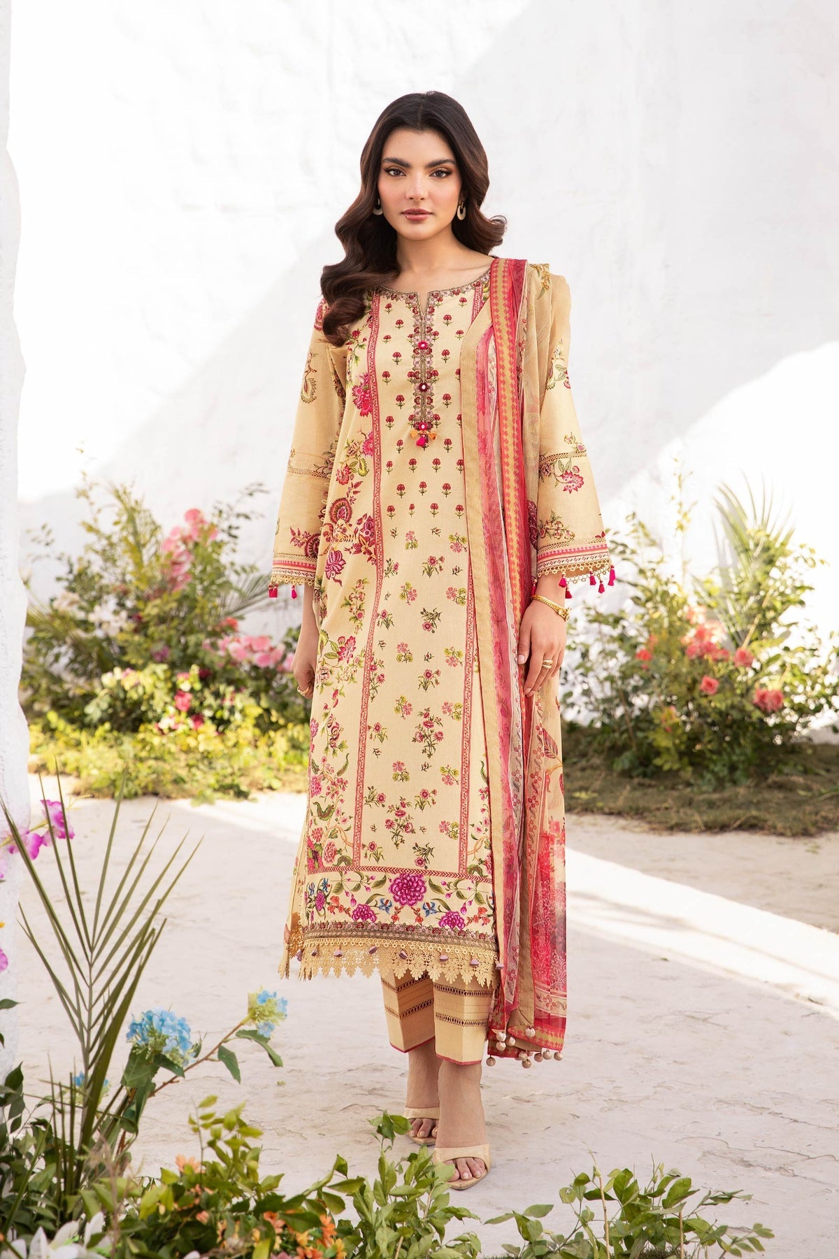 Unstitched 3-PC Printed Lawn Suit M basic By Maria B | MB-CUS25-705A