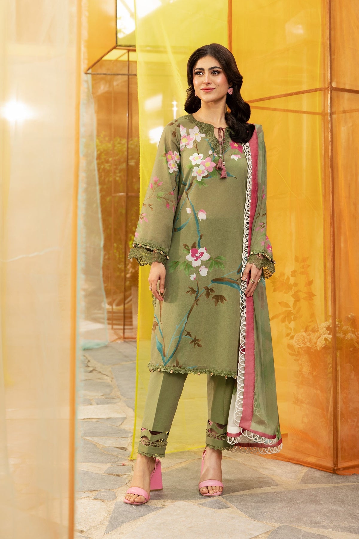 Unstitched 3-PC Printed Lawn Suit M basic By Maria B | MB-CUS25-707A