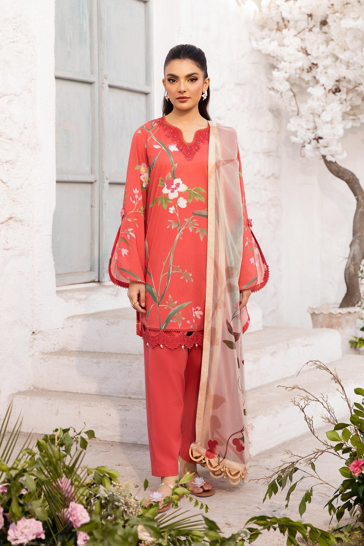 Unstitched 3-PC Printed Lawn Suit M basic By Maria B | MB-CUS25-707B