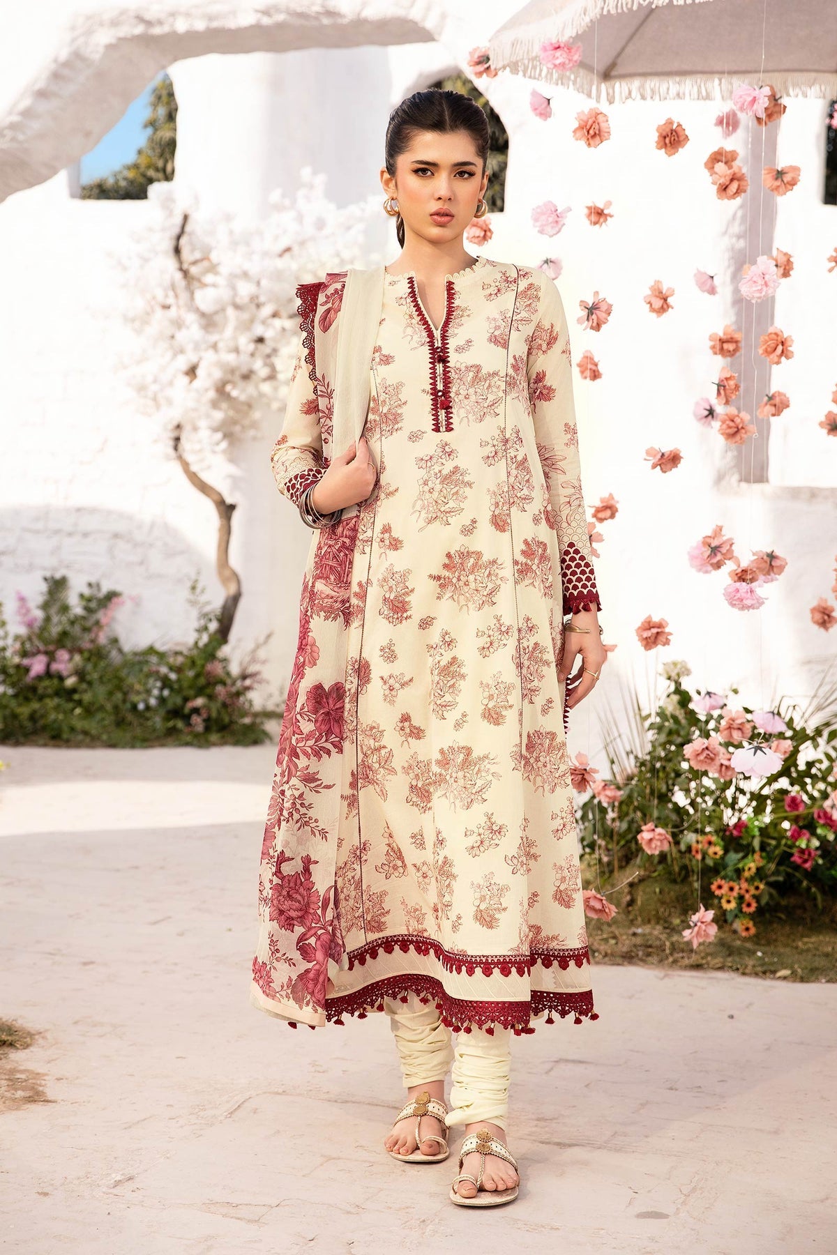 Unstitched 3-PC Printed Lawn Suit M basic By Maria B | MB-CUS25-708A