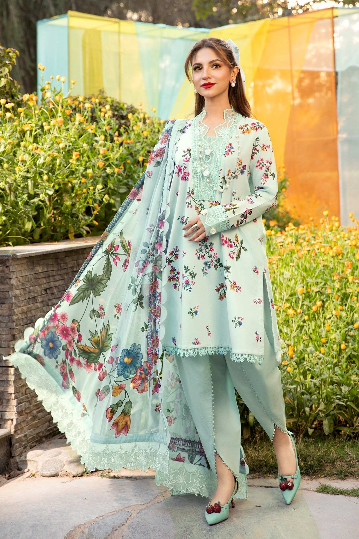 Unstitched 3-PC Printed Lawn Suit M basic By Maria B | MB-CUS25-709B
