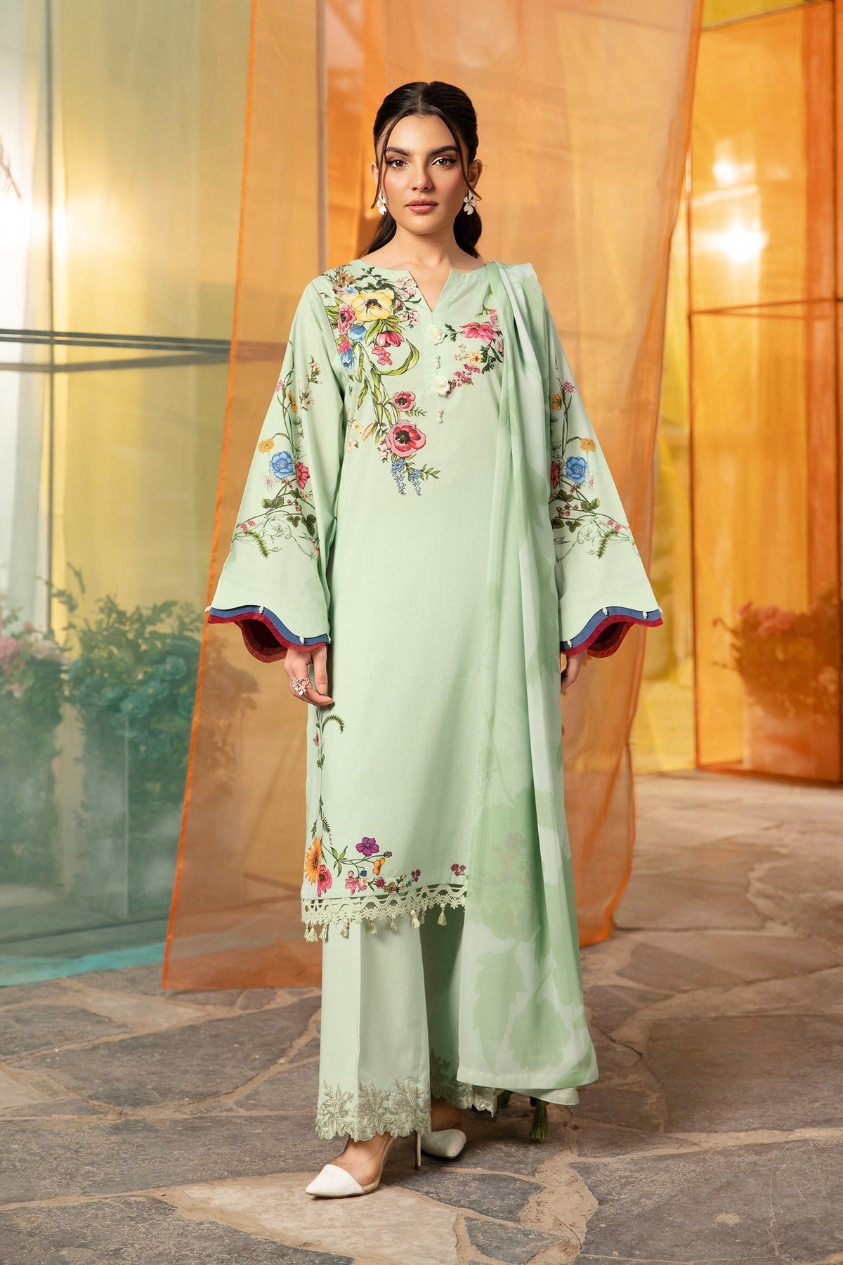 Unstitched 3-PC Printed Lawn Suit M basic By Maria B | MB-CUS25-712B