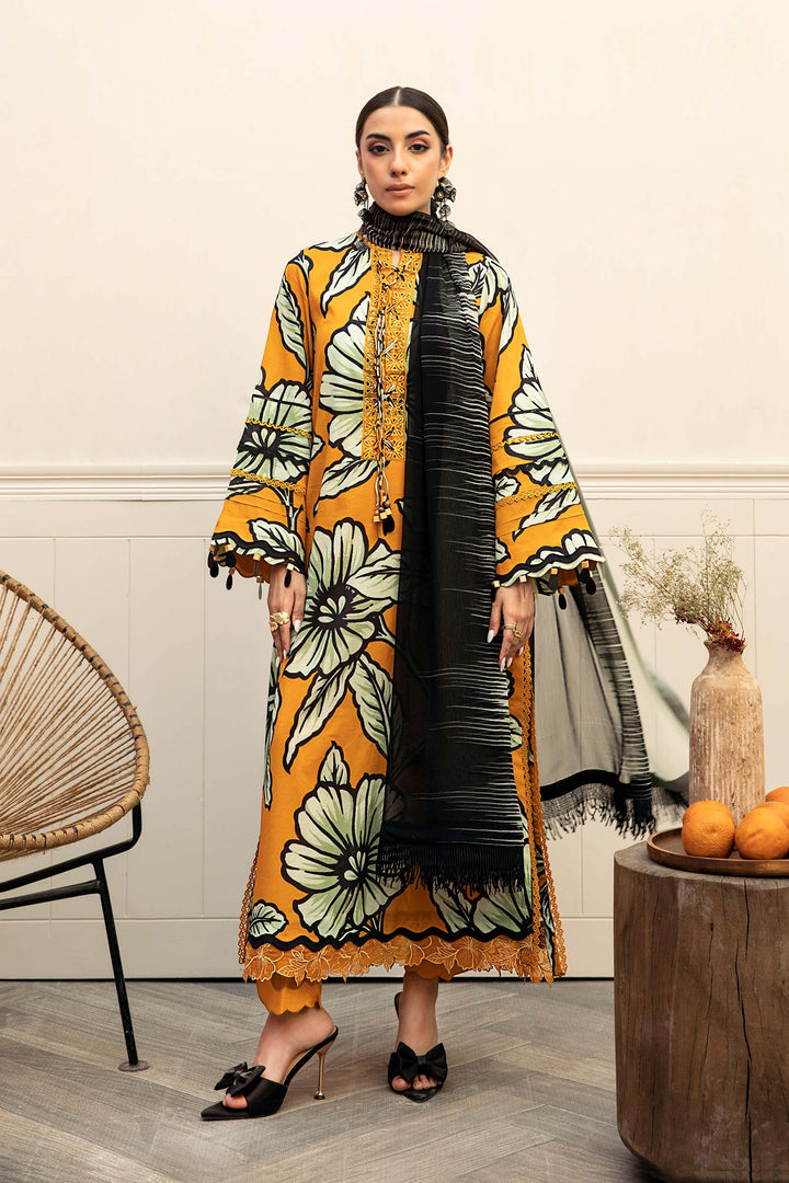 3-PC Unsititched Embroidered Lawn By Mbasics | MB-CUS25-902A