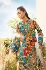 3-PC Unsititched Embroidered Lawn By Mbasics | MB-CUS25-903A