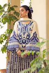 3-PC Unsititched Embroidered Lawn By Mbasics | MB-CUS25-904A