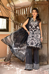 3-PC Unsititched Embroidered Lawn By Mbasics | MB-CUS25-904B