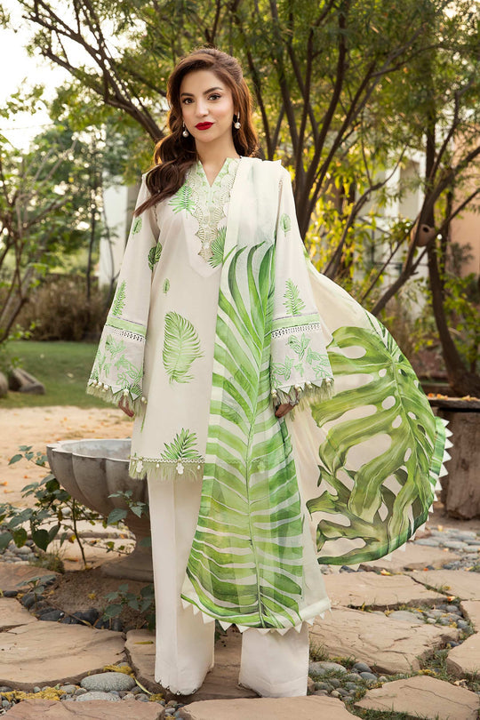 3-PC Unsititched Embroidered Lawn By Mbasics | MB-CUS25-906B