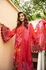 3-PC Unsititched Embroidered Lawn By Mbasics | MB-CUS25-907A