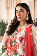3-PC Unsititched Embroidered Lawn By Mbasics | MB-CUS25-907B