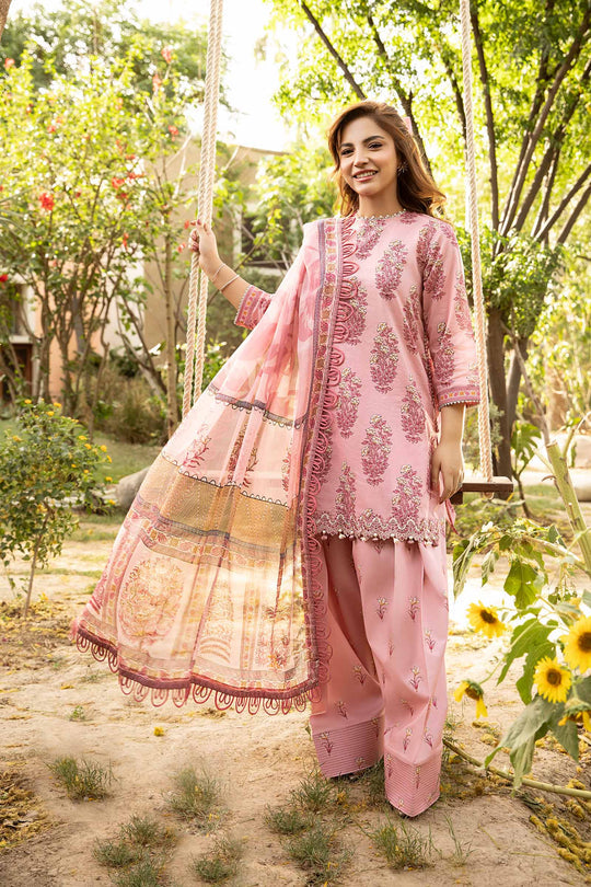 3-PC Unsititched Embroidered Lawn By Mbasics | MB-CUS25-908A