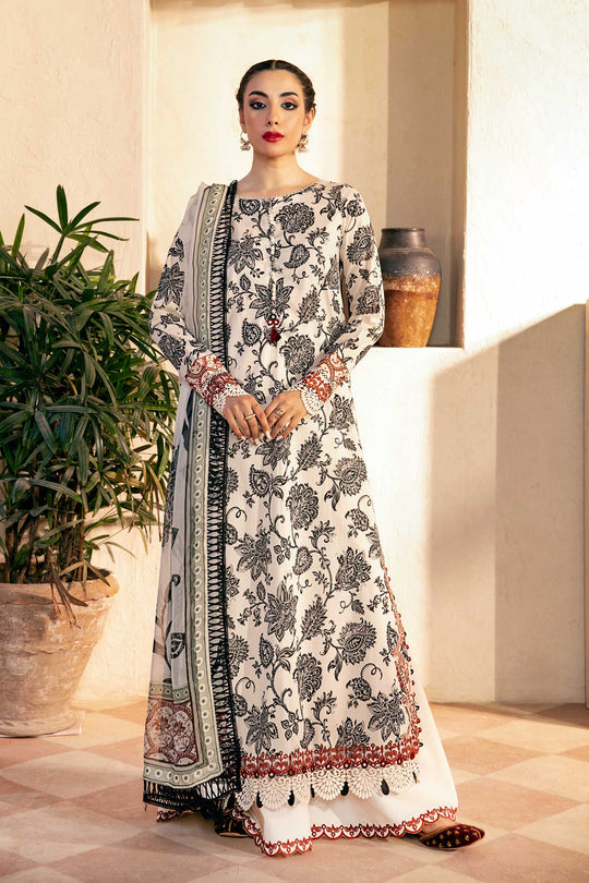 3-PC Unsititched Embroidered Lawn By Mbasics | MB-CUS25-909A