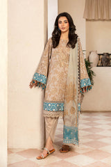 3-PC Unsititched Embroidered Lawn By Mbasics | MB-CUS25-909B