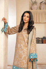 3-PC Unsititched Embroidered Lawn By Mbasics | MB-CUS25-909B