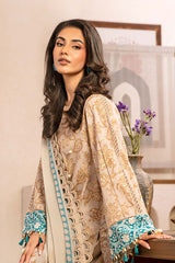 3-PC Unsititched Embroidered Lawn By Mbasics | MB-CUS25-909B