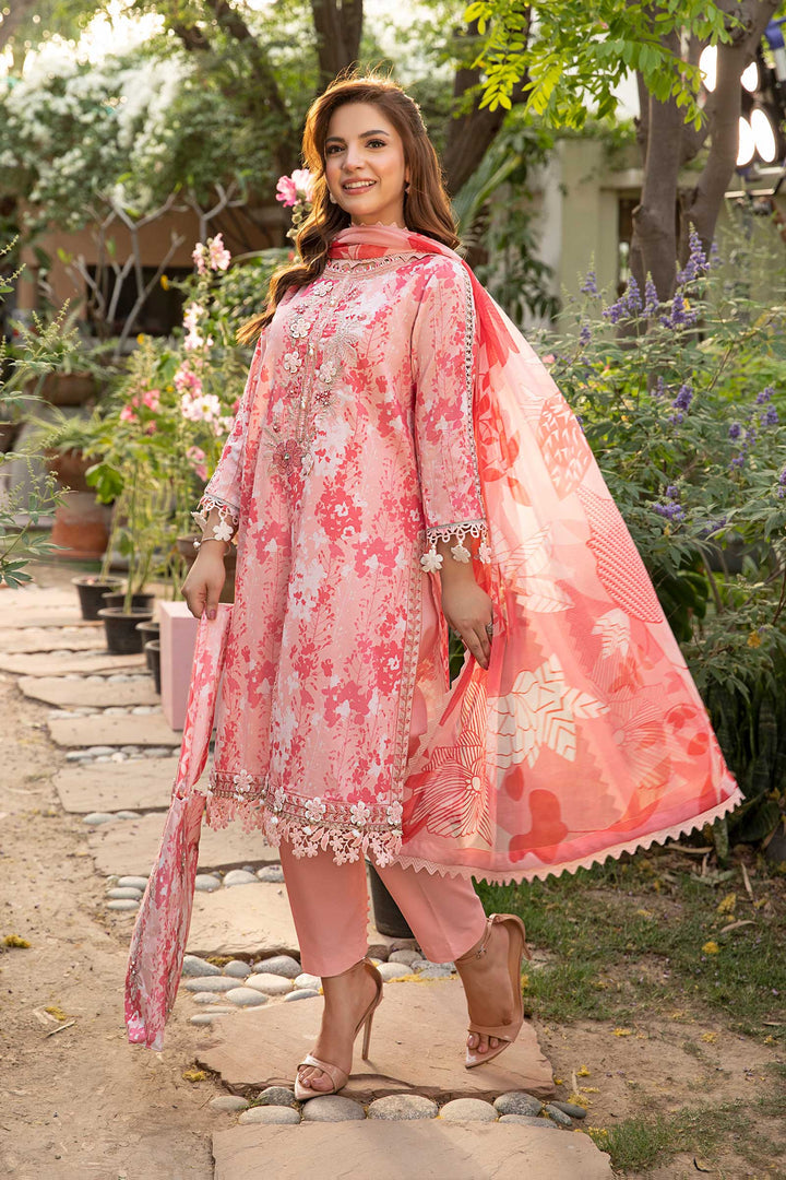 3-PC Unsititched Embroidered Lawn By Mbasics | MB-CUS25-910B
