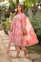 3-PC Unsititched Embroidered Lawn By Mbasics | MB-CUS25-910B