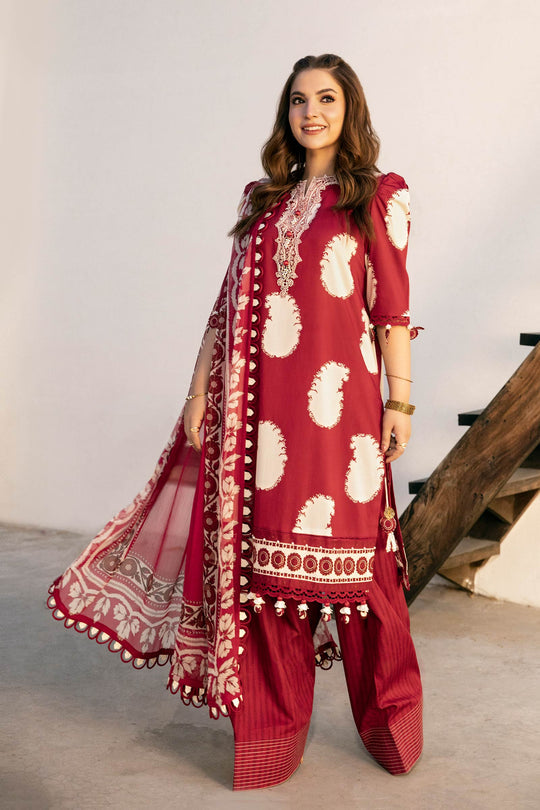 3-PC Unsititched Embroidered Lawn By Mbasics | MB-CUS25-911A