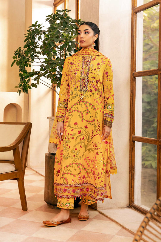 3-PC Unsititched Embroidered Lawn By Mbasics | MB-CUS25-912A