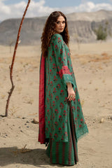 502-B | 3Pc Unstitched Printed Linen Suit Winter Mirage By M.Basics