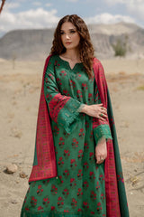 502-B | 3Pc Unstitched Printed Linen Suit Winter Mirage By M.Basics