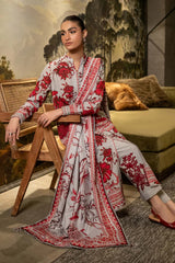 503-A | 3Pc Unstitched Printed Khaddar Suit Winter Mirage By M.Basics