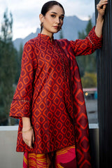 506-B | 3Pc Unstitched Printed Khaddar Suit Winter Mirage By M.Basics