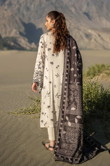 507-A | 3Pc Unstitched Printed Linen Suit Winter Mirage By M.Basics