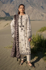 507-A | 3Pc Unstitched Printed Linen Suit Winter Mirage By M.Basics