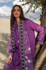 507-B | 3Pc Unstitched Printed Linen Suit Winter Mirage By M.Basics