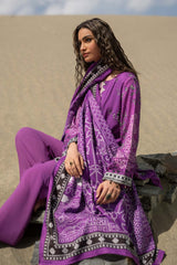 507-B | 3Pc Unstitched Printed Linen Suit Winter Mirage By M.Basics