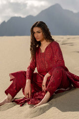 508-B | 3Pc Unstitched Printed Khaddar Suit Winter Mirage By M.Basics