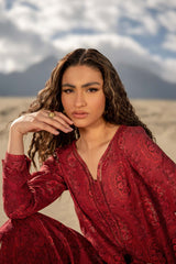 508-B | 3Pc Unstitched Printed Khaddar Suit Winter Mirage By M.Basics