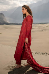 508-B | 3Pc Unstitched Printed Khaddar Suit Winter Mirage By M.Basics