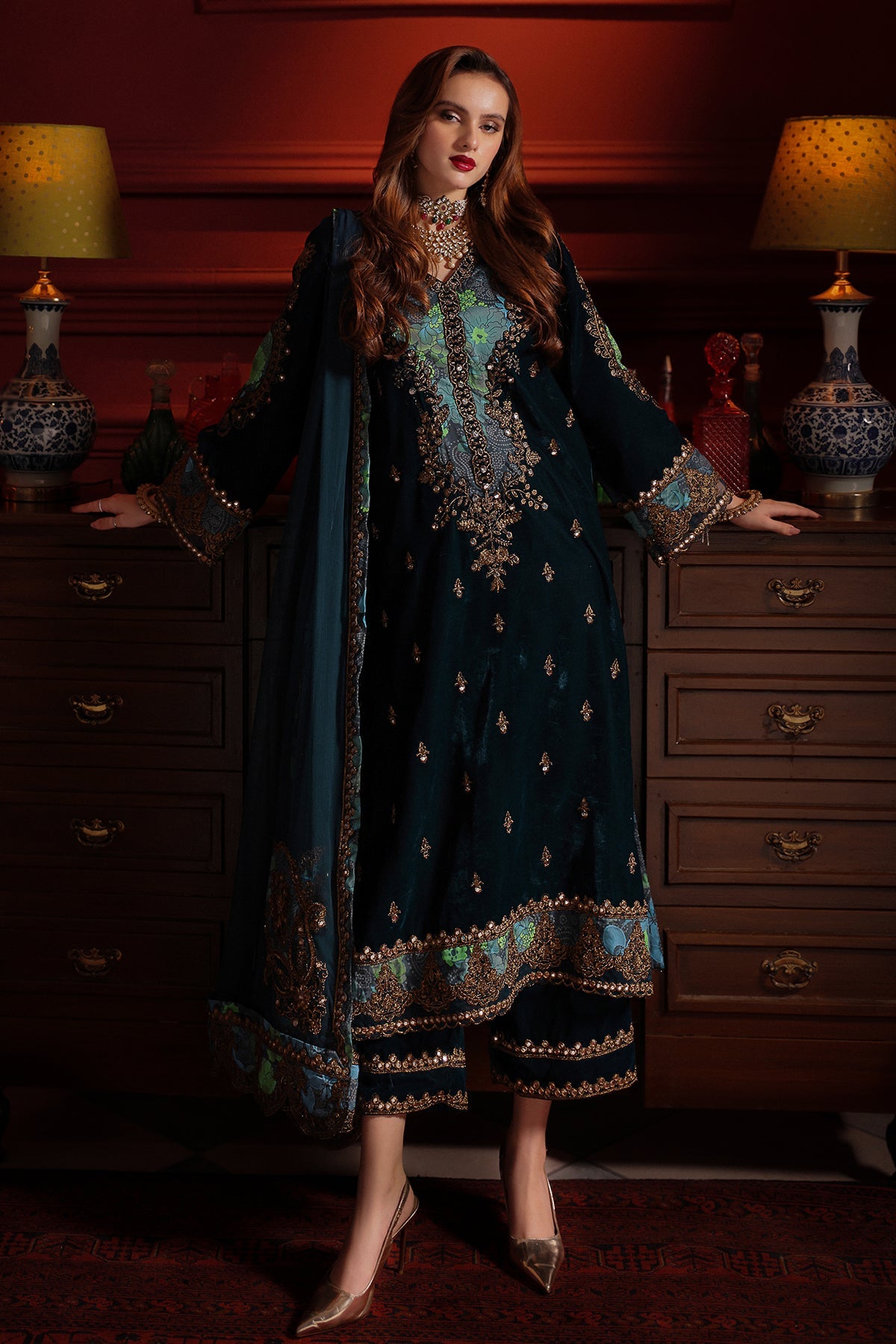 CVT4-07 | 3Pc Unstitched Premium Velvet Suit Signora By Charizma