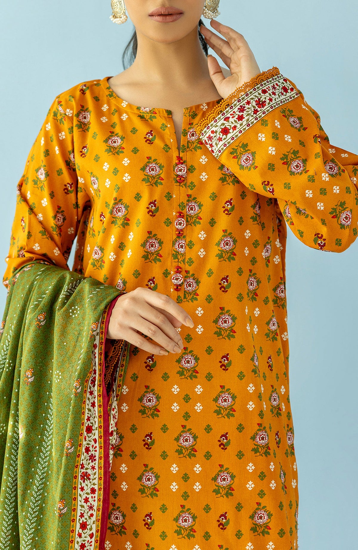3-PC Unstitched Printed Lawn By Orient | OTL-24-095