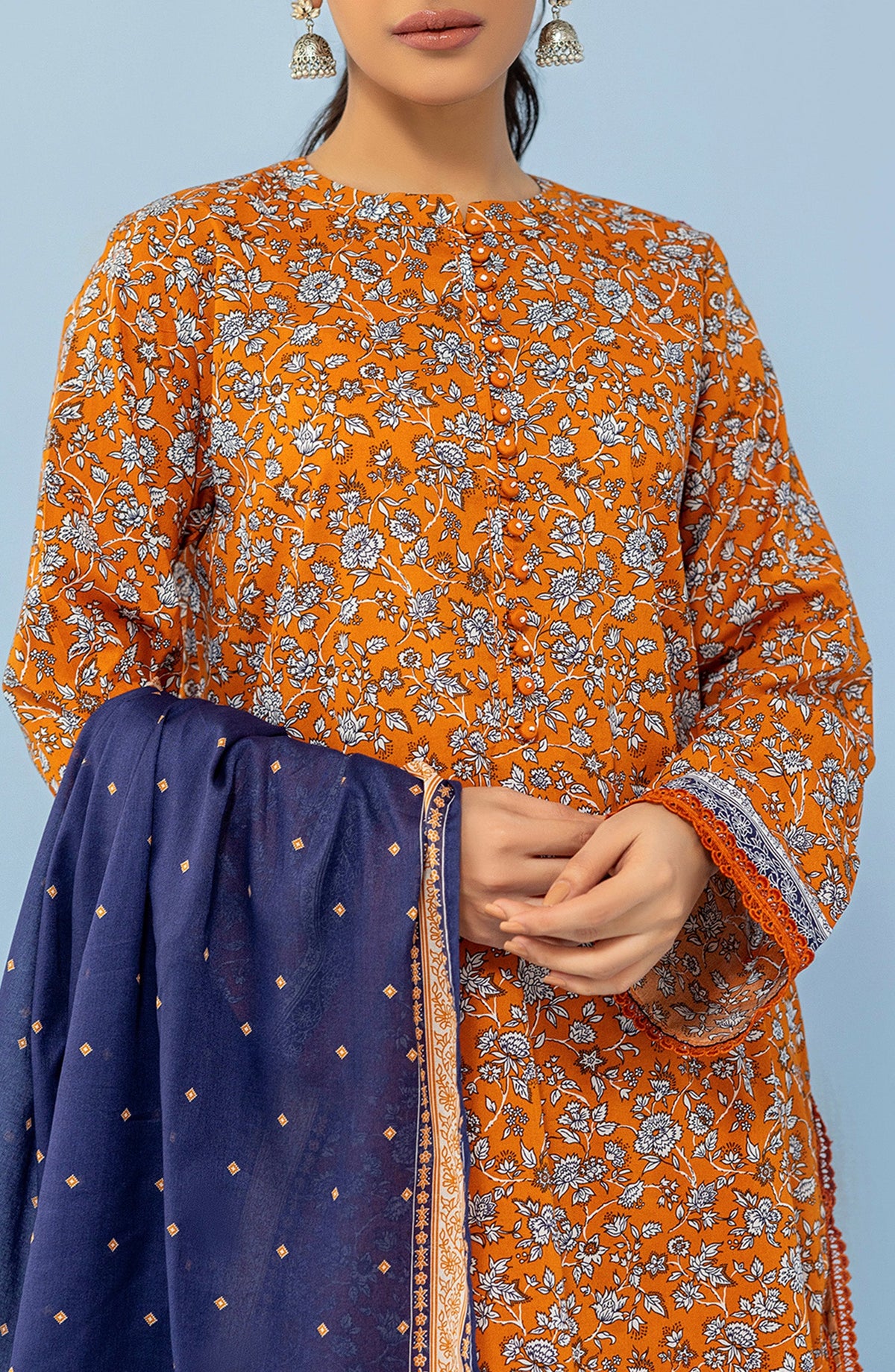 3-PC Unstitched Printed Lawn By Orient | OTL-24-017