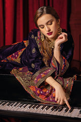 CVT4-08 | 3Pc Unstitched Premium Velvet Suit Signora By Charizma