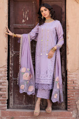 ED4-08 | 3Pc Unstitched Suit Embroidered Lawn Collection Eid Edit By Charizma