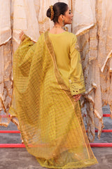 ED4-09 | 3Pc Unstitched Suit Embroidered Lawn Collection Eid Edit By Charizma