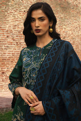 MINA-D7 | 3Pc Unstitched Suit Winter Embroidered Khaddar By Zara Shahjahan