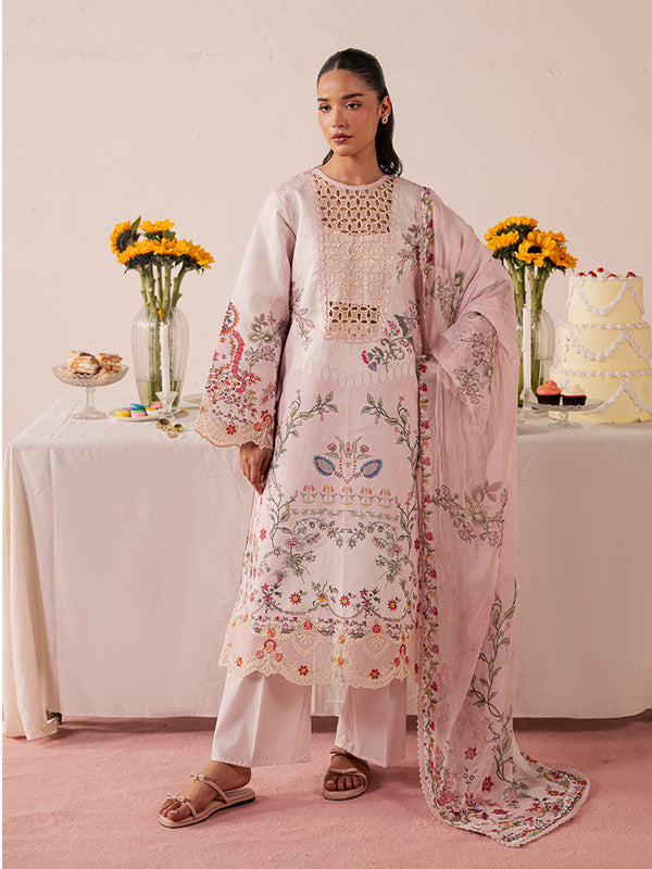3-PC Unstitched Embroidered Luxury Lawn Jahaan By Mahnur | MJ-02