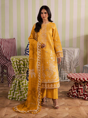 3-PC Unstitched Embroidered Luxury Lawn Jahaan By Mahnur | MJ-03