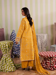 3-PC Unstitched Embroidered Luxury Lawn Jahaan By Mahnur | MJ-03