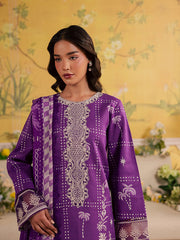 3-PC Unstitched Embroidered Luxury Lawn Jahaan By Mahnur | MJ-04